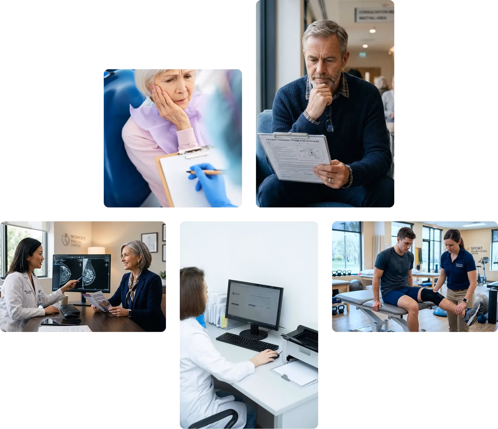 Patients and Alpine Diagnostics radiologists during consultations and imaging review